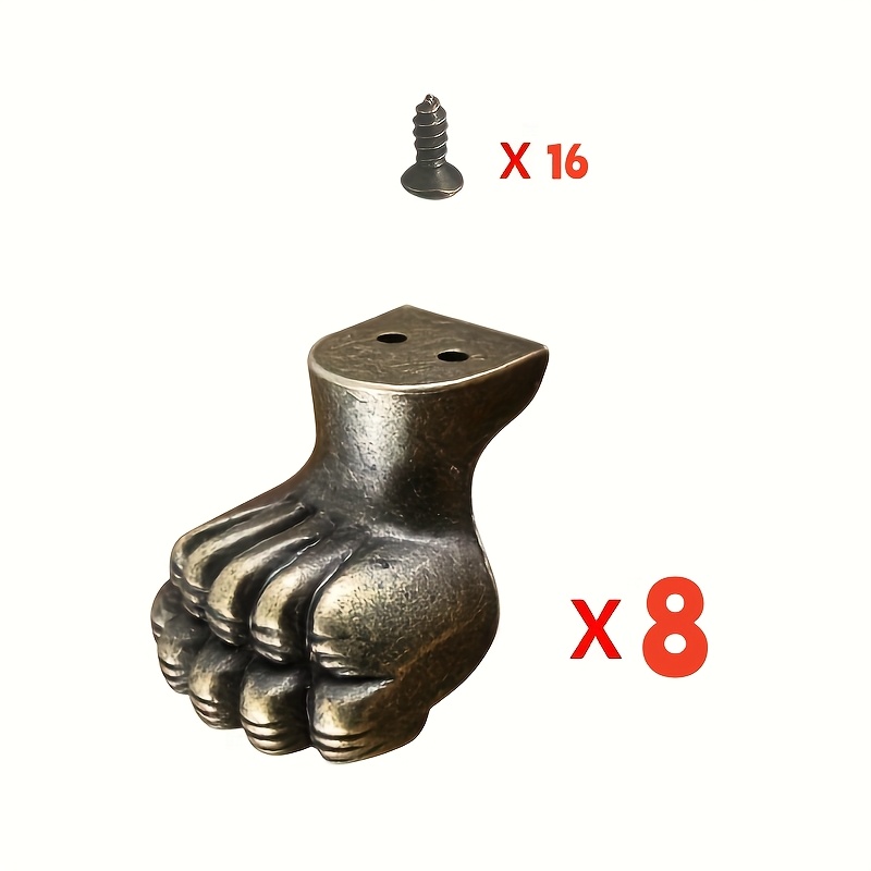 Cabinet Hinge Overlay - 8 szt. Antyczne mosiężne nóżki do